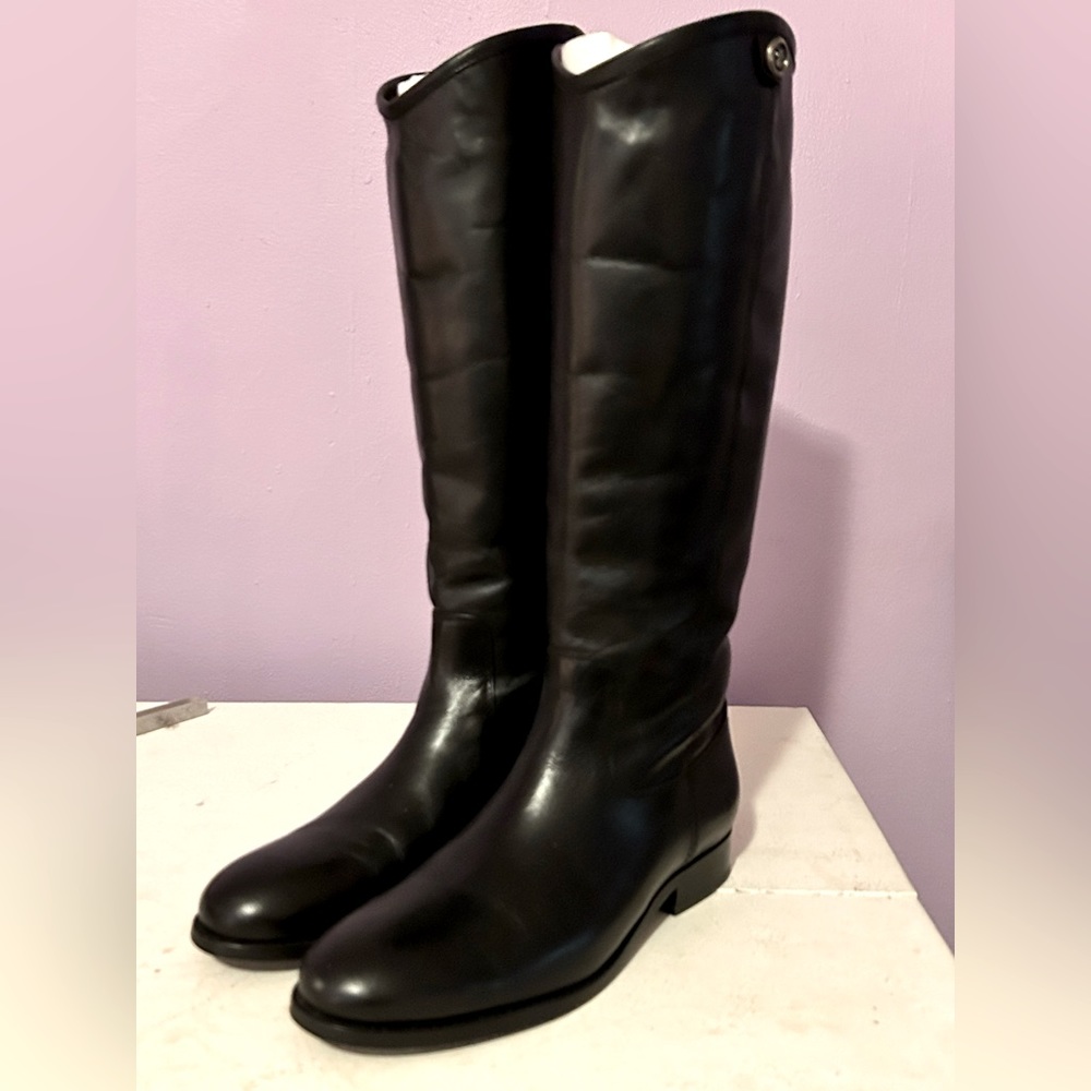 Frye Melissa Button 2 Tall Knee High Boots Black size 9